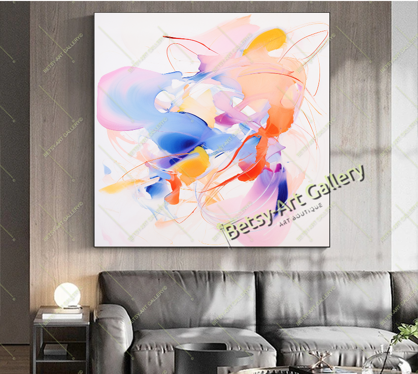 Pastel Vivid Abstract Canvas Print - Modern Home Wall Art