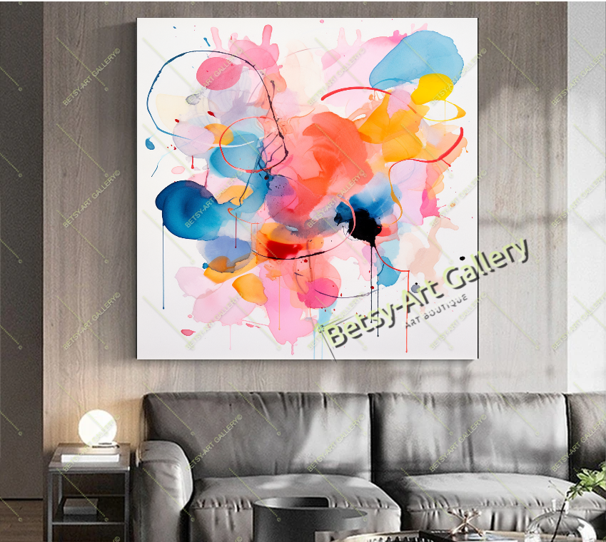 Pastel Vivid Abstract Canvas Print - Modern Home Wall Art