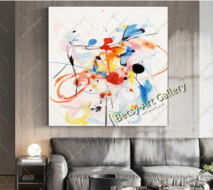 Pastel Vivid Abstract Canvas Print - Modern Home Wall Art