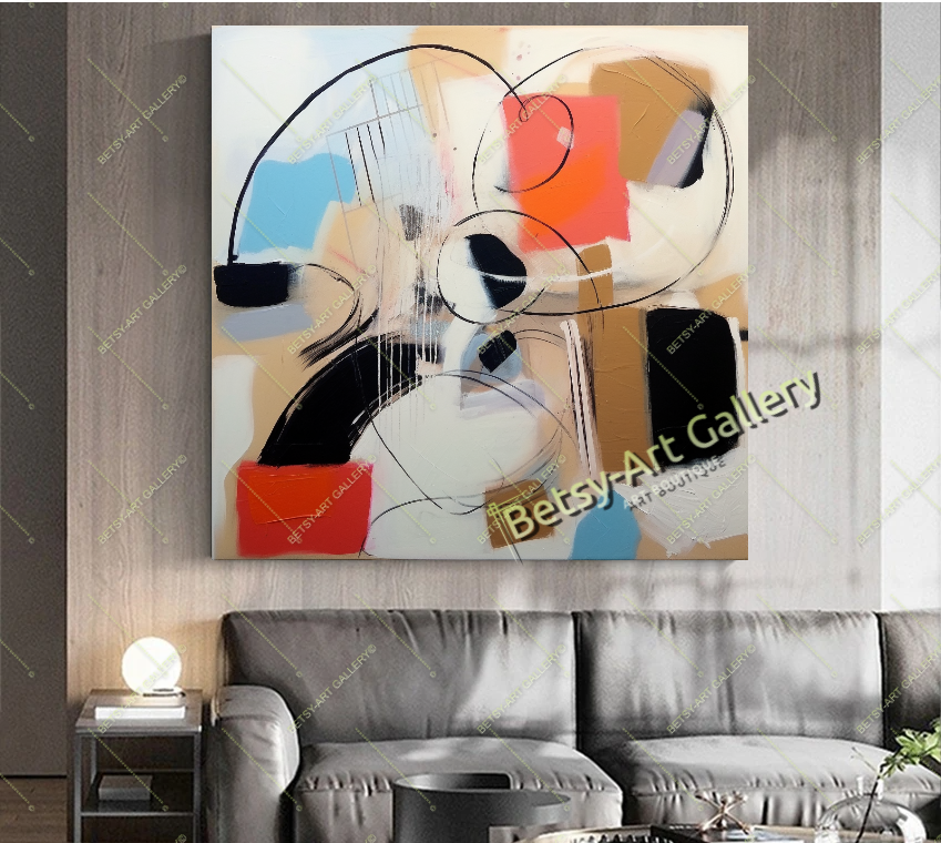 Pink Abstract Canvas Print - Elegant Colorful Wall Art