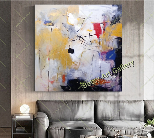 Purple Gold Abstract Canvas Print - Elegant Colorful Wall Art