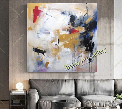 Purple Gold Abstract Canvas Print - Elegant Colorful Wall Art