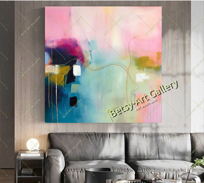Purple Gold Abstract Canvas Print - Elegant Colorful Wall Art