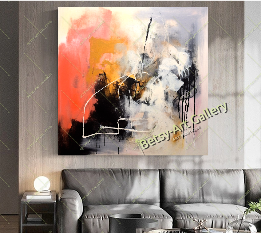 Pink Abstract Canvas Print - Elegant Colorful Wall Art