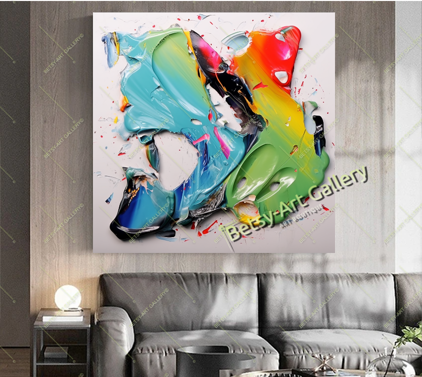 Colorful Abstract Canvas Print - Elegant Modern Wall Art #1