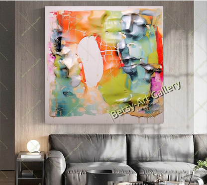 Colorful Abstract Canvas Print - Elegant Modern Wall Art #1