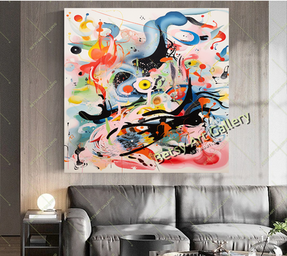 Splash Colors Abstract Canvas Print - Modern Home Wall Art