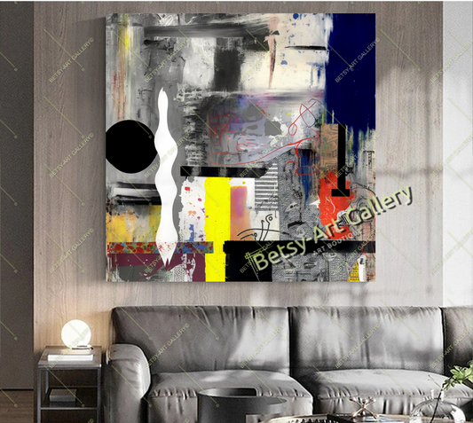 Geometric Abstract Canvas Print - Contemporary Home Decor