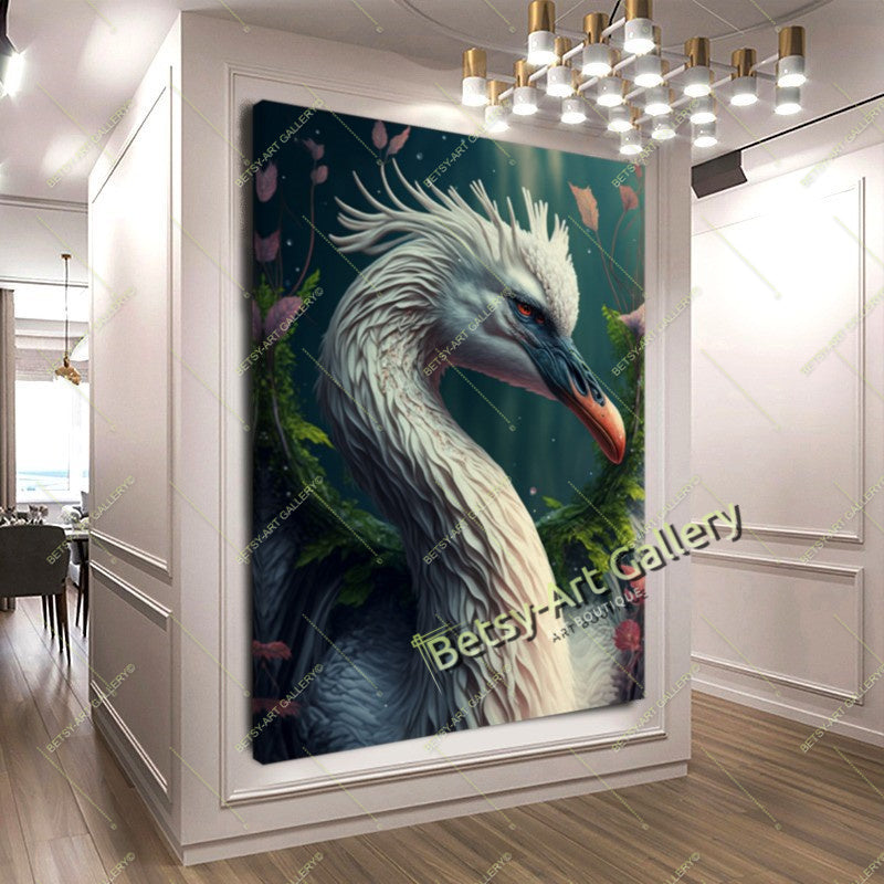 Jungle Exotic Birds Canvas Print, Tropical Parrots Wall Art