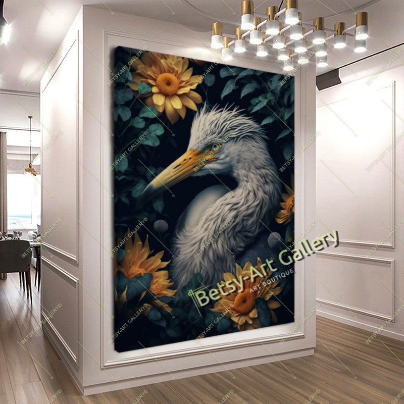 Jungle Exotic Birds Canvas Print, Tropical Parrots Wall Art – Large – Oil on Canvas – {{ product.title }} canvas artwork by Tanya Mirelle – modern wall decor – original artwork for home, living room, office, or gallery – original artwork by Tanya Mirelle Art Gallery