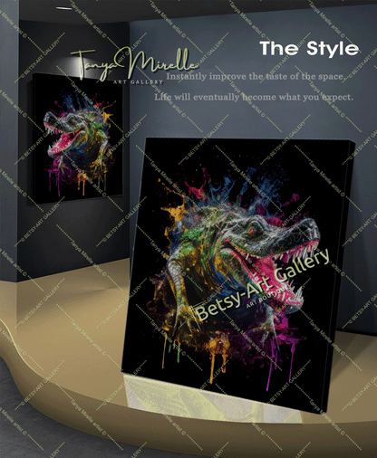 Colorful Crocodile Print – Contemporary Animal Printed Canvas