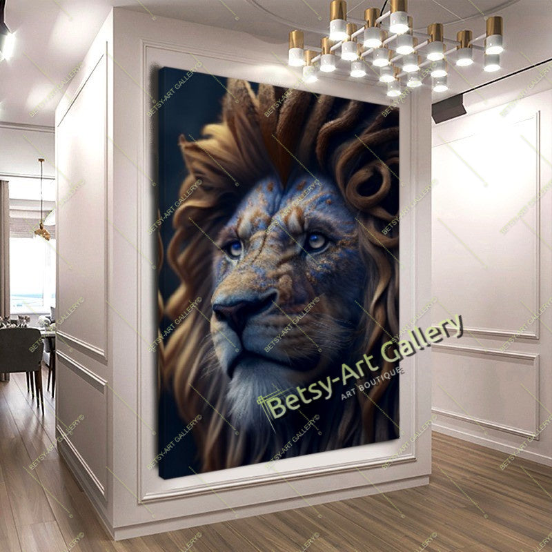 Jungle Puma and Leopard Canvas Print, Wild Cats Wall Art