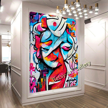 Bold Abstract Canvas Print, Vibrant Contemporary Home Decor