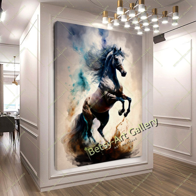 Arabian Running Horse Canvas Print - Modern Equine Art