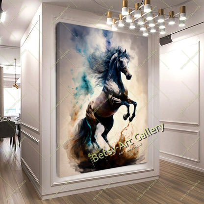 Arabian Running Horse Canvas Print - Modern Equine Art