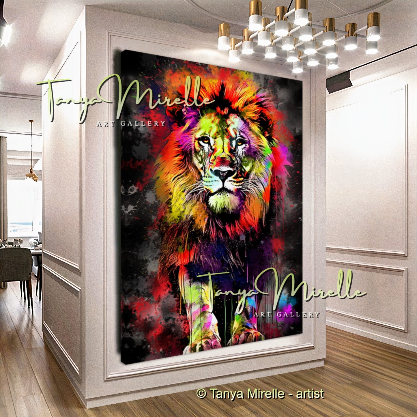 Colorful Graffiti Lion Canvas Print – Vibrant Animal Wall Art