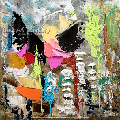 Large Abstract Impasto Painting - Textured Contemporary Wall Art Canvas #91