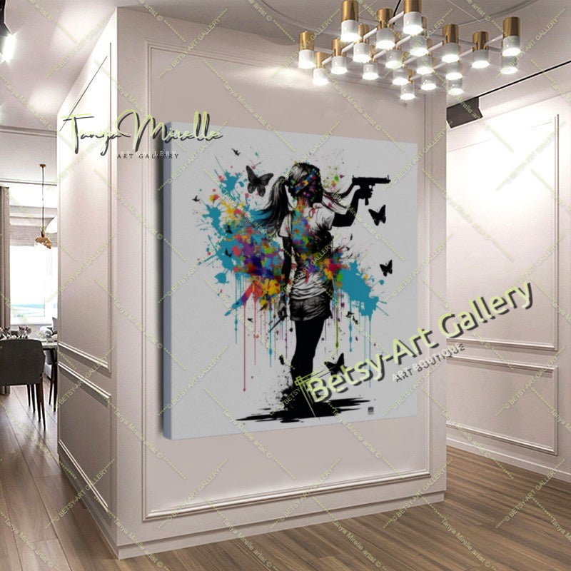 Girl with Red Heart Balloon – Street Art Banksy Inspired Canvas Print