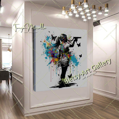 Girl with Red Heart Balloon – Street Art Banksy Inspired Canvas Print