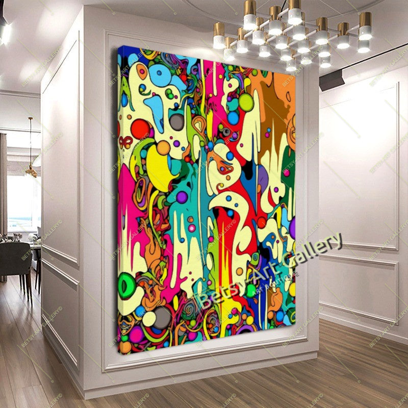 Bold Abstract Canvas Print, Vibrant Contemporary Home Decor