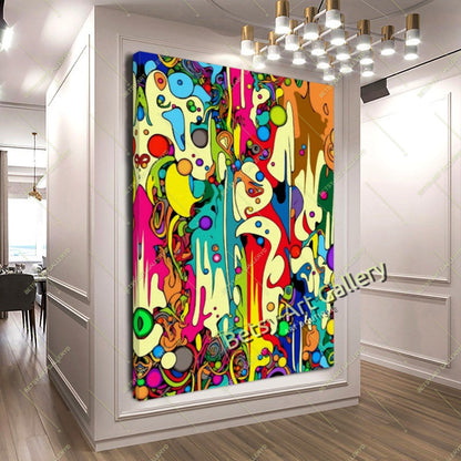 Bold Abstract Canvas Print, Vibrant Contemporary Home Decor