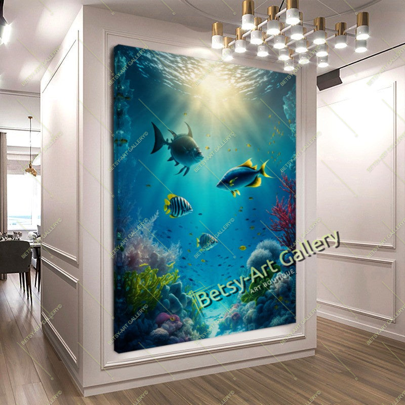 Caribbean Ocean Underwater Fish Canvas Print