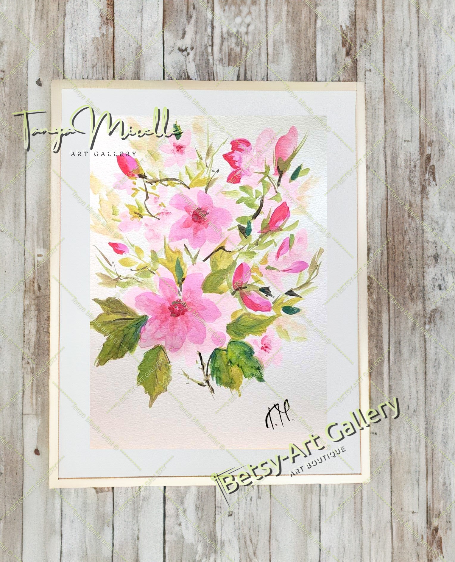 Watercolor Spring Flowers Painting, Botanical Wall Art No Frame abstract expressionism art print birthday gift blooming garden art botanical print colorful painting floral art floral painting garden painting gift for mom mediterranean art modern art modern wall art nature painting paper painting small painting wall art home decor watercolor floral watercolor flowers watercolor landscape watercolor painting