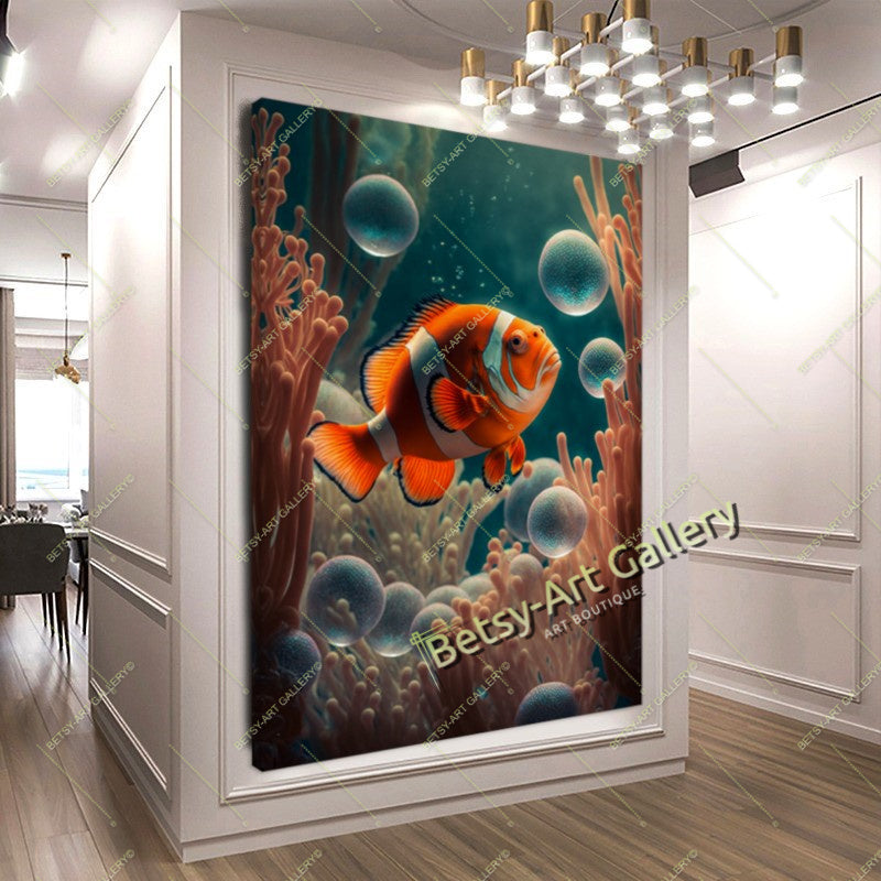 Caribbean Ocean Underwater Clownfish Canvas Print