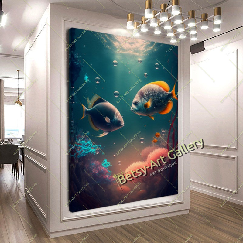 Caribbean Ocean Underwater Clownfish Canvas Print