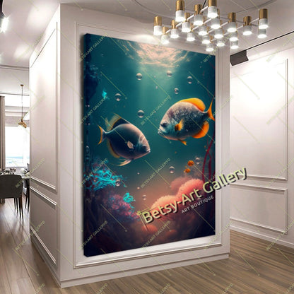 Caribbean Ocean Underwater Clownfish Canvas Print