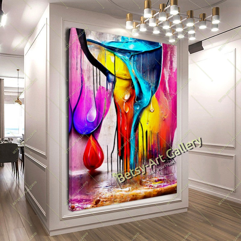 Bold Abstract Canvas Print, Vibrant Contemporary Home Decor