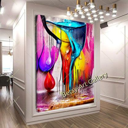 Bold Abstract Canvas Print, Vibrant Contemporary Home Decor