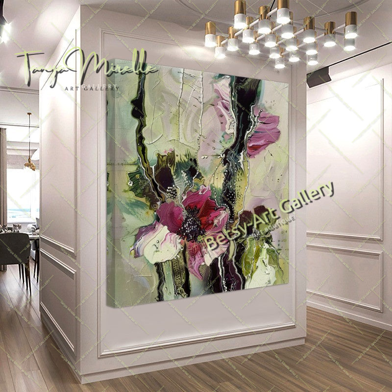 Wildflower Blooming Canvas Print, Nature Inspired Wall Art Decor