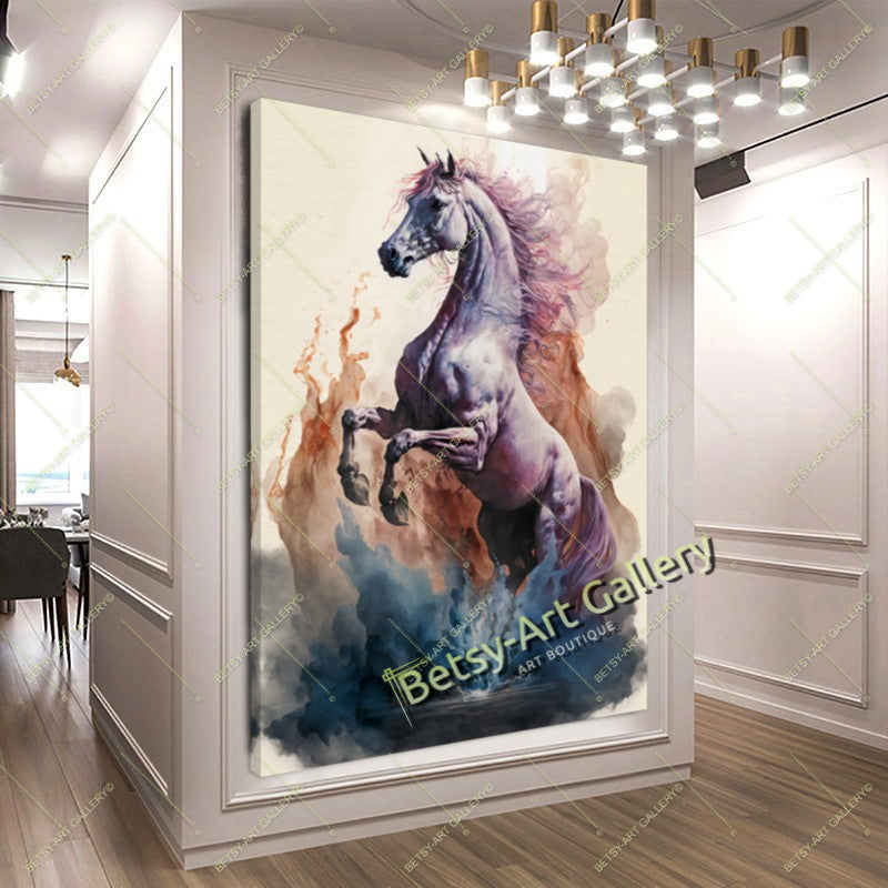 Arabian Running Horse Canvas Print - Modern Equine Art