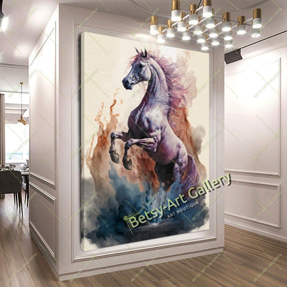 Arabian Running Horse Canvas Print - Modern Equine Art