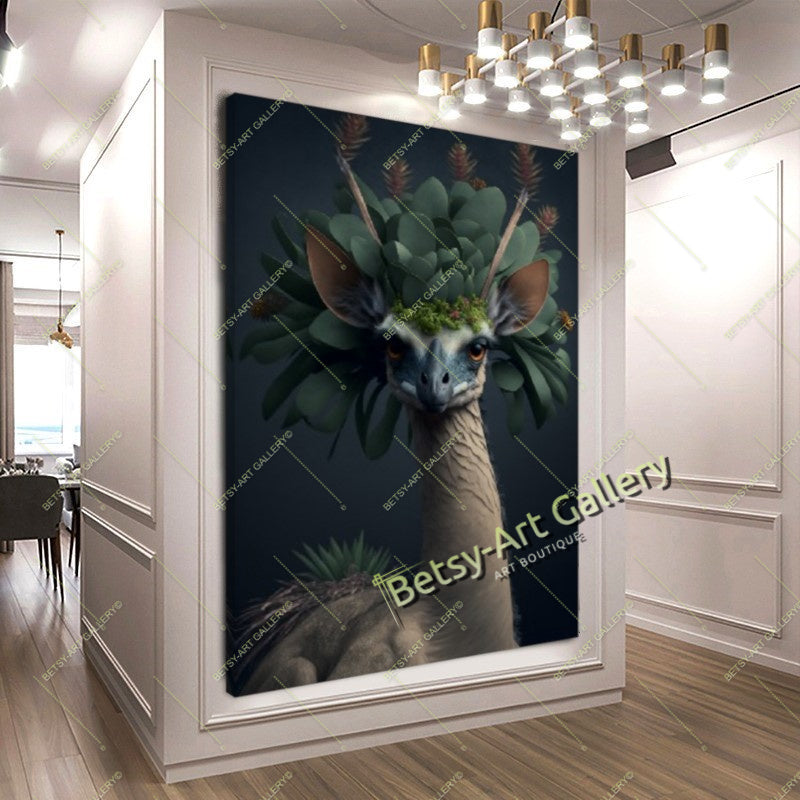 Jungle Exotic Birds Canvas Print, Tropical Parrots Wall Art