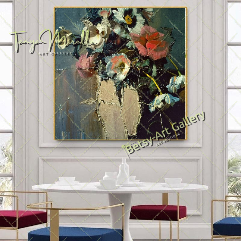 Wildflower Bouquet Canvas Print, Nature Inspired Wall Art Decor