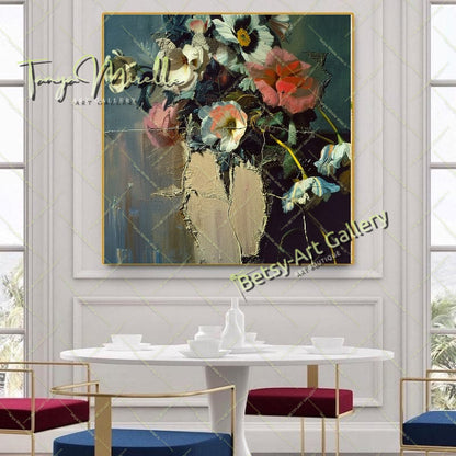 Wildflower Bouquet Canvas Print, Nature Inspired Wall Art Decor