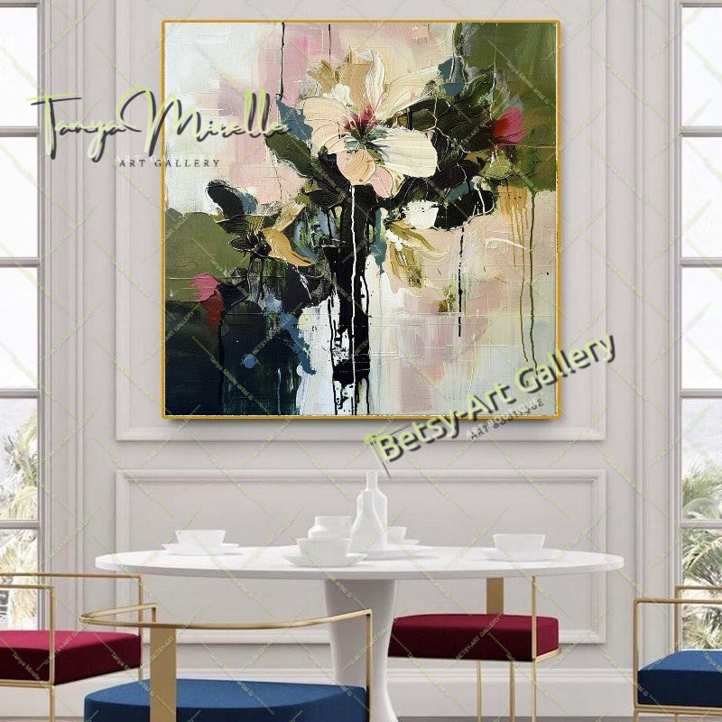 Wildflower Bouquet Canvas Print, Nature Inspired Wall Art Decor