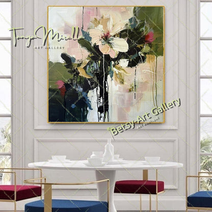 Wildflower Bouquet Canvas Print, Nature Inspired Wall Art Decor