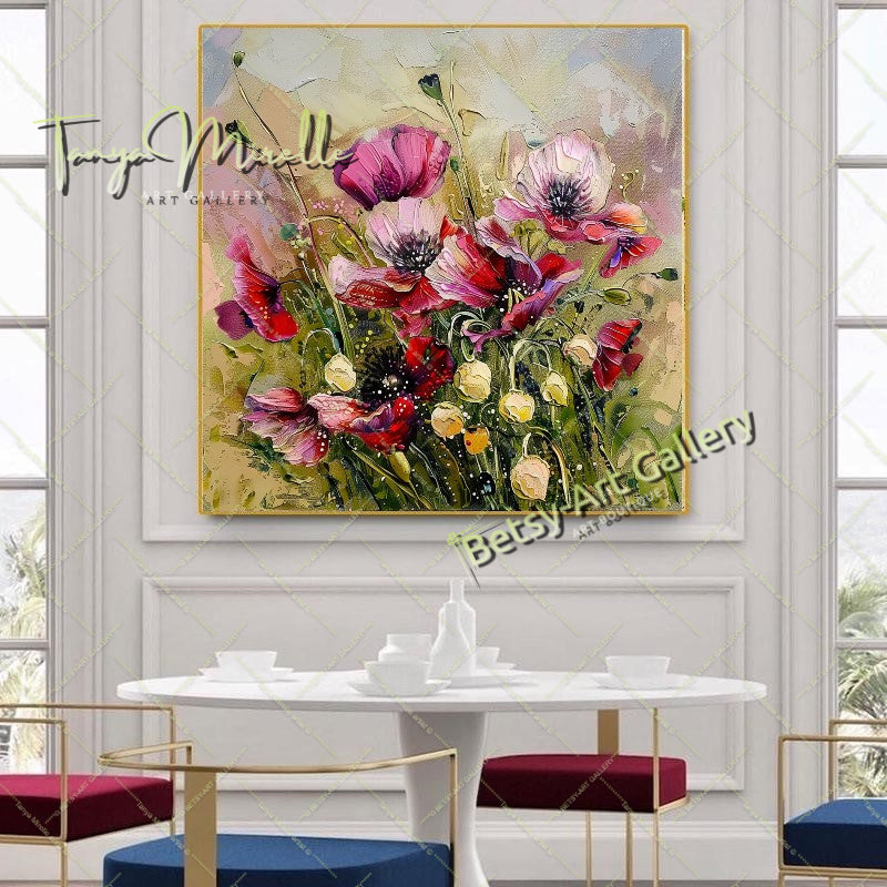 Wildflower Blooming Canvas Print, Nature Inspired Wall Art Decor