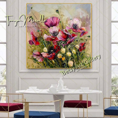 Wildflower Blooming Canvas Print, Nature Inspired Wall Art Decor