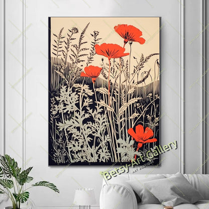 Pencil Bird Drawing Canvas Print, Minimalist Bird Sketch Art