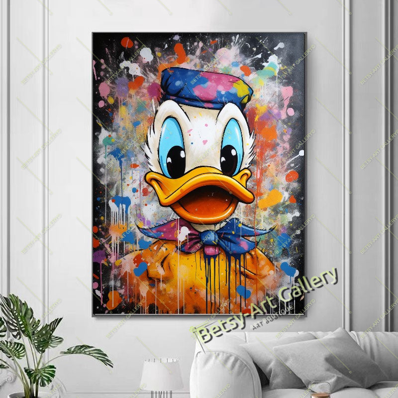Funny Duck Warrior Wall Art - Modern Pop Art Canvas Print