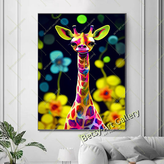 Whimsical Owl Abstract Animals Canvas Print