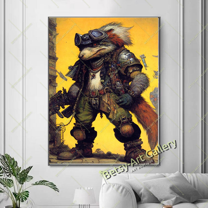 Yellow Pokemon Canvas Print, Fantasy Anime Wall Art