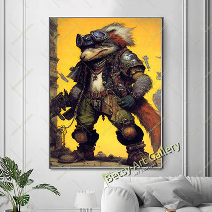 Yellow Pokemon Canvas Print, Fantasy Anime Wall Art