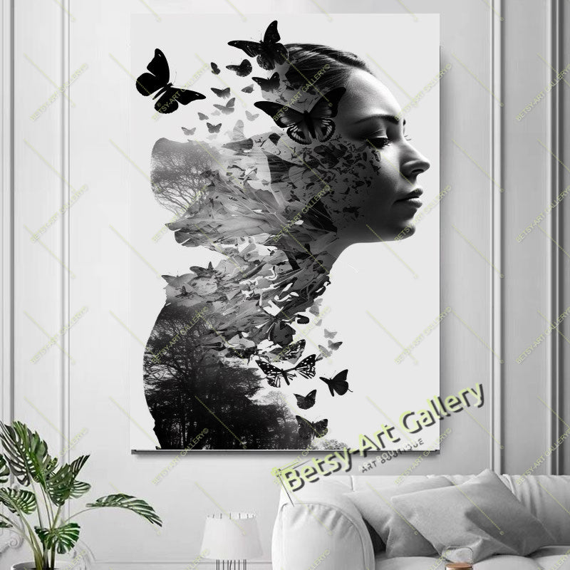 Girl on a Swing in the Sky Canvas Print