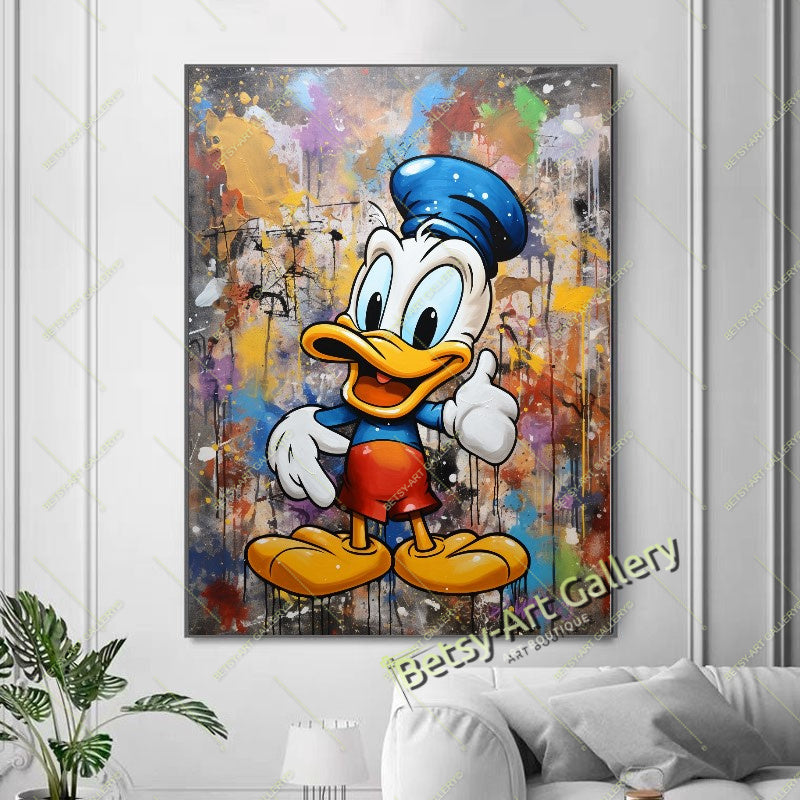 Funny Duck Warrior Wall Art - Modern Pop Art Canvas Print