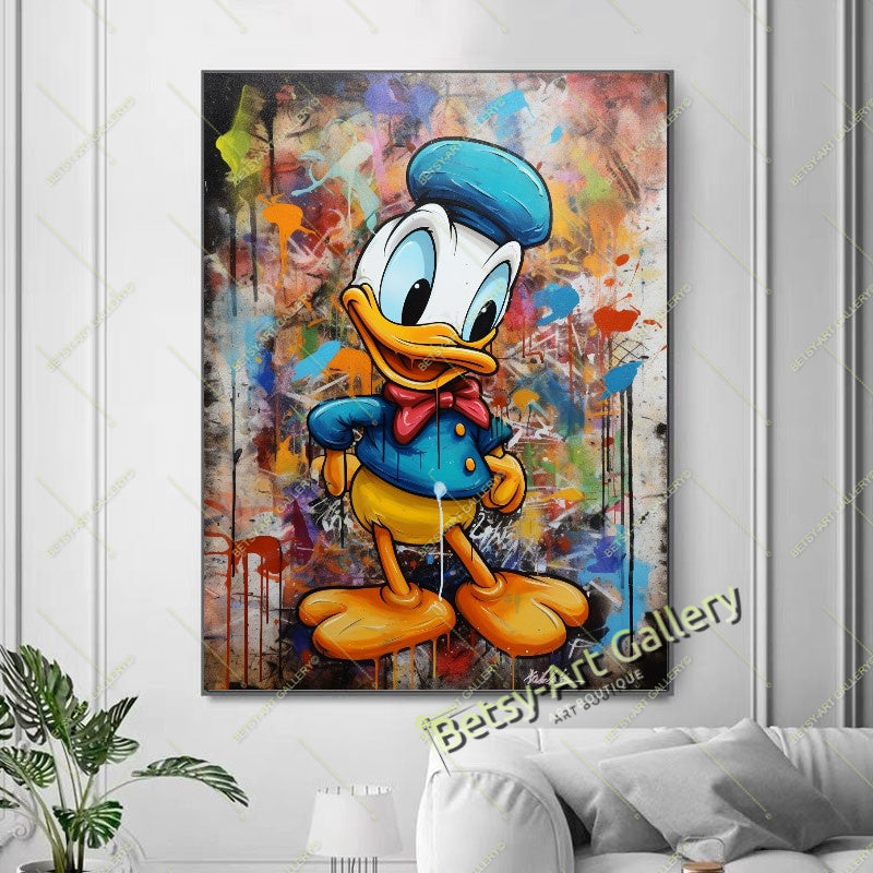 Funny Duck Warrior Wall Art - Modern Pop Art Canvas Print